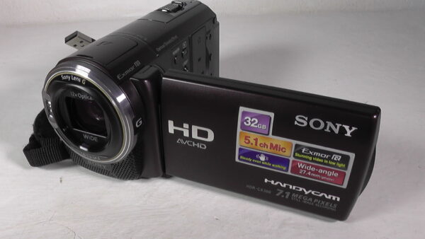 Filmadora sony hdr-cx360 boa para filmagem semi profissional usada com sensor hdmi limpa jogos live