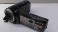 filmadora sony hdr-pj30 usada com microfone zoom ótico, captação de áudio hdmi limpa