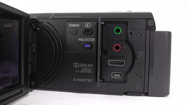 Filmadora sony hdr-pj50 de mão usada com design ergonômico para horas de gravação confortável e estável. - Imagem 4