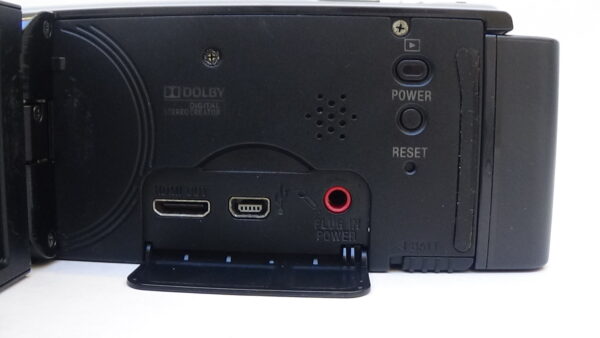 Filmadora sony hdr-cx260 e câmera com rosca para tripé na base para gravações estáveis e planejadas. - Imagem 5