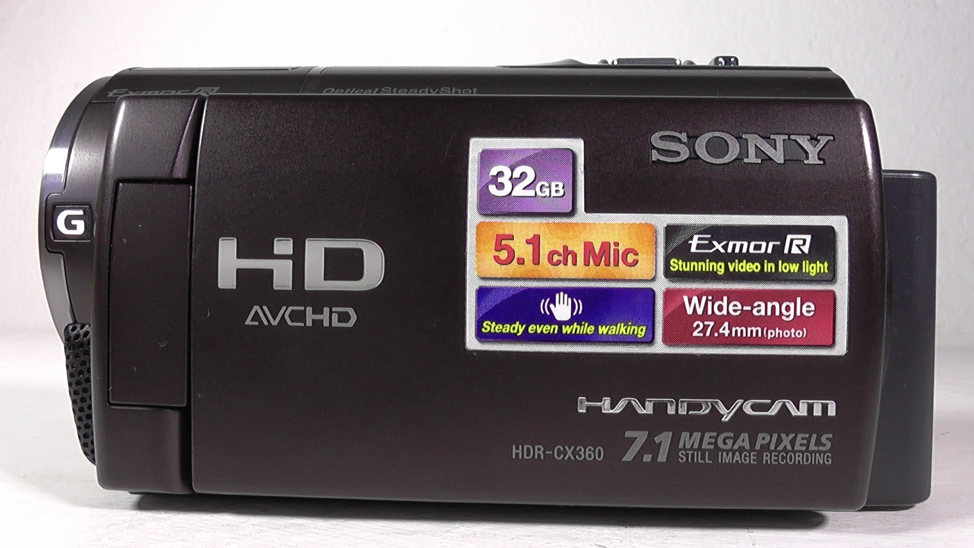 Filmadora sony hdr-cx360 Câmera de vídeo usada com bateria de longa duração para filmar eventos inteiros sem interrupção. - Imagem 3
