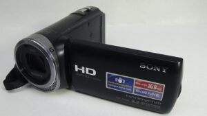 Filmadora sony hdr-cx330 e Câmera de vídeo com foco para ajudar a obter uma focagem manual perfeita.